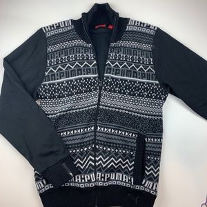 PUMA size XL Men’s Fair Isle Cardigan Sweater